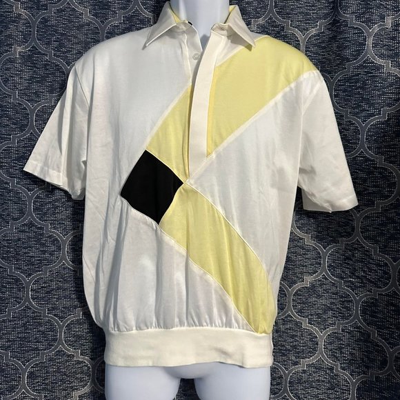 Alan Stuart men's medium 70's vintage short sleeve banded waist shirt - Picture 1 of 4